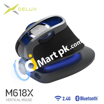Delux M618X Vertical Wireless E-Sports Gaming Mouse - Imported From Uk